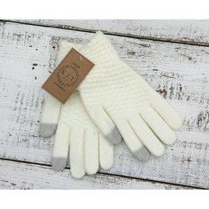 KIT Accessories Womens White Tech Compatible Gloves NEW